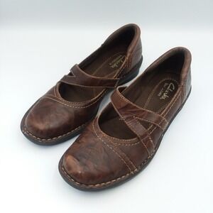 Clarks Bendables Mary Jane Leather Comfort‎ Casual Shoes Flats Brown Size 7M